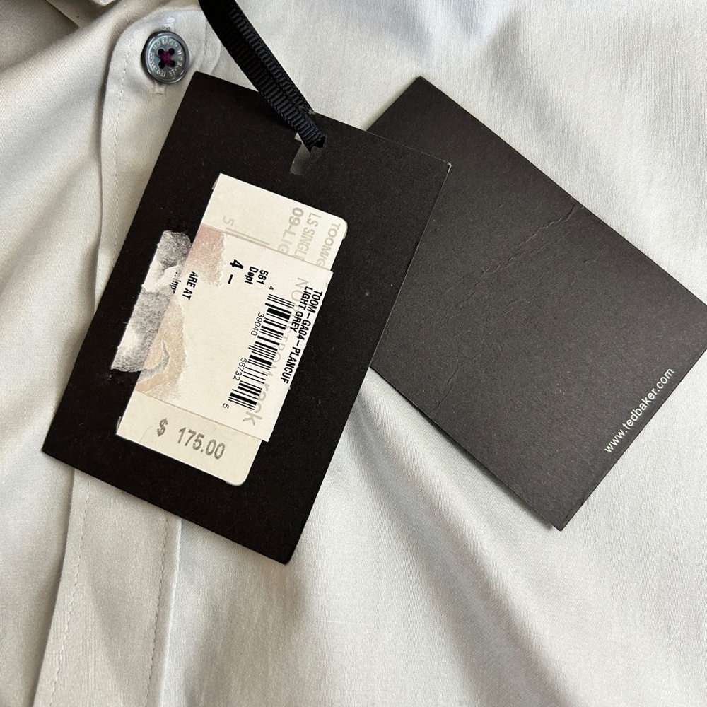 NWT TED BAKER LONDON Men’s button down dress shirt size 4 Large. - Picture 5 of 12